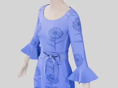 Dress 03 Very Light Blue Low-poly 3D model