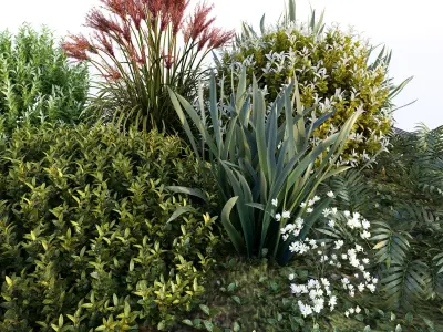 Group Plants with resting area 3D model