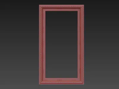 Carved frame floor mirror 3D model