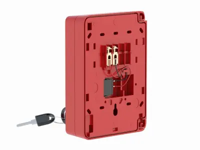 Manual Fire Alarm with Key 3D model