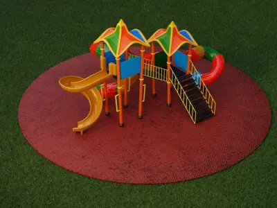 Clean childrens playground 3D model