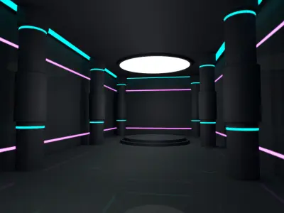 Sci Fi Room Low-poly 3D model 40