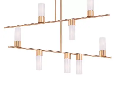 DURDEN modern chandelier with brass and glass shades 3D model