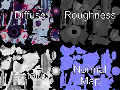 Futuristic Robotic Hand Model Pack Low-poly 3D model