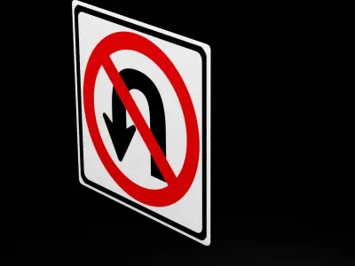 Street Sign Square Low-poly 3D model