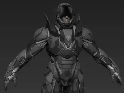 Cyberpunk Male Character Concept 3D model