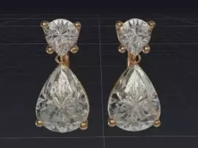 Classic Teardrop Diamond Earrings 3D print model