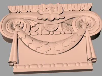 Door Post flower 3D STL Model for CNC Router Carving E957 3D model
