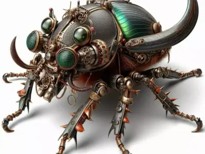 Steampunk Mechanical Beetle Robot 3D Model 3D print model
