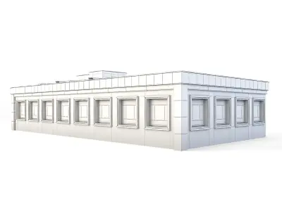 Tenement Building Roof Floor Low-poly 3D model