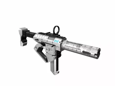 Sci-Fi MP5 Styled Gun Low-poly 3D model