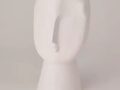 Matte White Modernist Bust 3D model