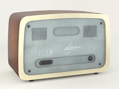 Vintage radio lowpoly Low-poly 3D model