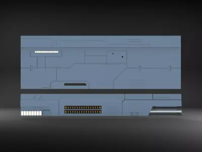 sci-fi wall architect interior kitbash 3 3D print model