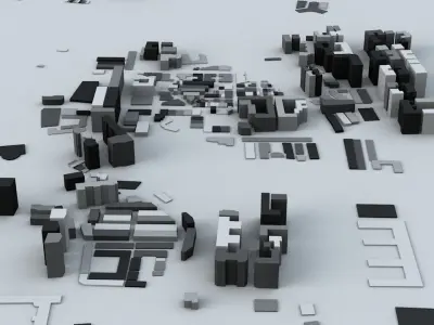 Taoyuan City Streets and Buildings 3D model