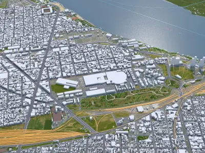 Rosario Argentina 25km Low-poly 3D model