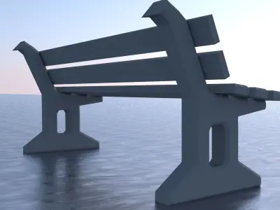 Stone bunk bench 3D model