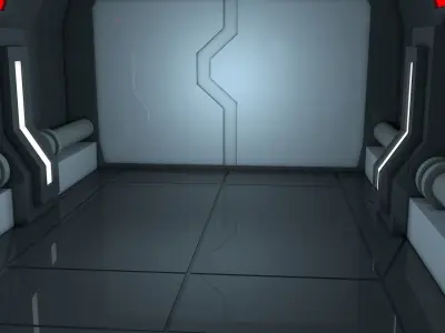 Sci Fi Corridor 3D model 4