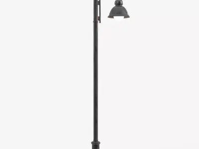 Floor Mounted Metal Street Light Pole PBR 3D model