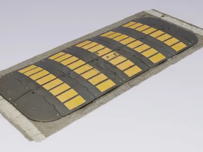 Traffic Speed Bump high-poly 3D model