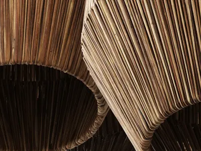 Lamp barrel big rattan n6 3D model