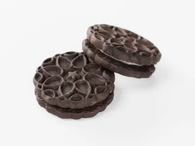 Chocolate Cookie with Cream Filling - 3D Scan 3D model