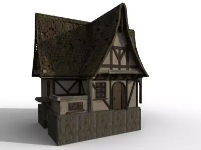 Medieval Witch House Low-poly 3D model