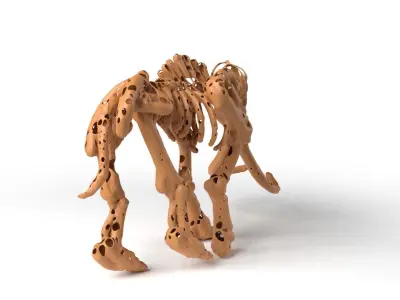 MammothSkeleton Dust Voronoi Low-poly 3D model