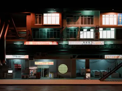Cyberpunk Style Slum Apartment Low-poly 3D model