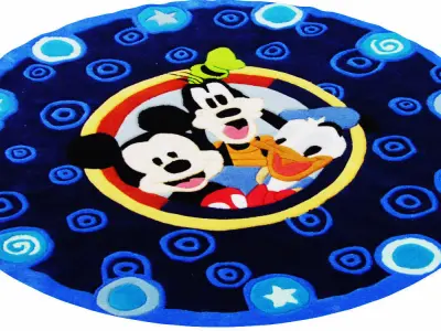 Round children rug  3D model