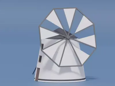 Cartoon Spanish Windmill 3D model