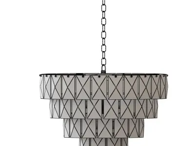 CHANDELIER WITH CRYSTALS GOLD 3D model