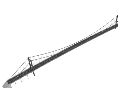 Bosphorus Suspension Bridge Structure 3D model