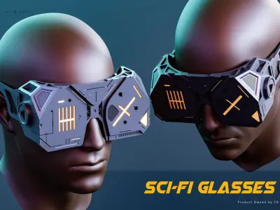 5  SCI-FI GLASSES BASEMESH 3D model