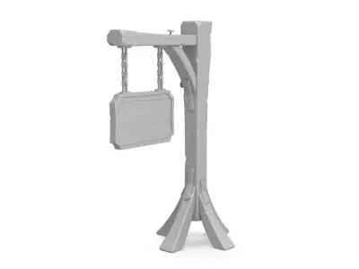 Stylized medieval sign 3D model
