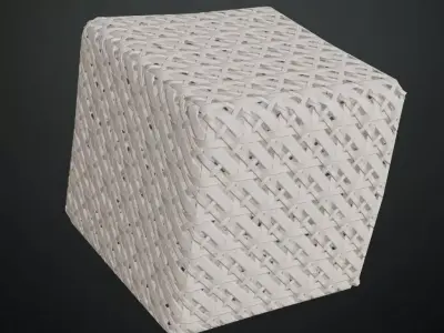 White Painted Fine Diamond Wood Weave PBR Texture