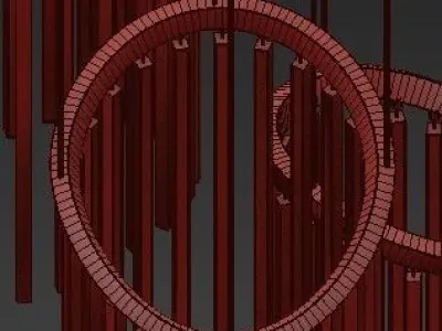 Custom chime chandelier 3D model