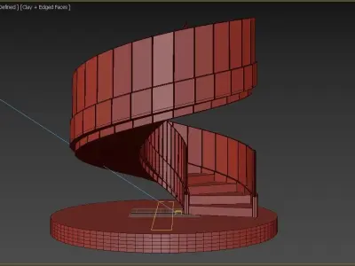 Elegant Spiral Staircase for a Touch of Class 3D model 3D model