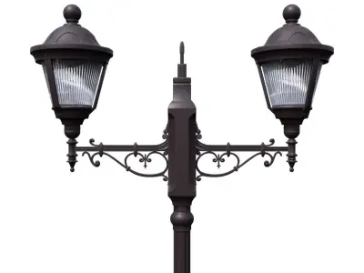 Street lights lighting 3D model