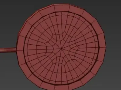 Discus table with two wheels 3D model