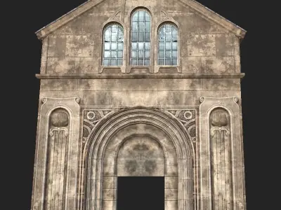 Church Entrance Low-poly 3D model