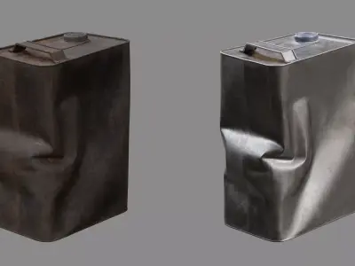 Crushed Paint Can Rectangular 02 3D model