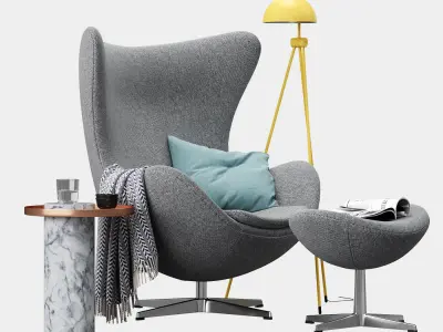  Egg lounge chair  3D model