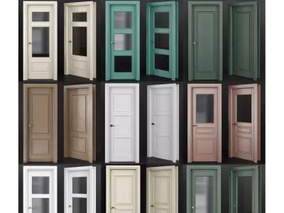 Doors collection 3d models 10 pieces Low-poly 3D model