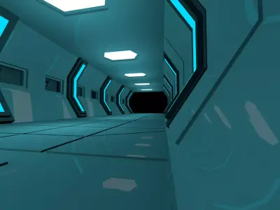 Sci Fi Corridor 3D model 30