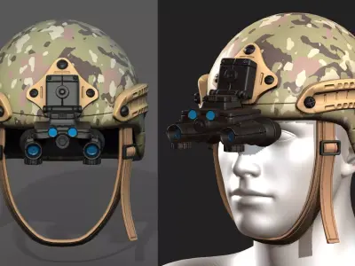 Helmet military combat soldier armor  Low-poly 3D model