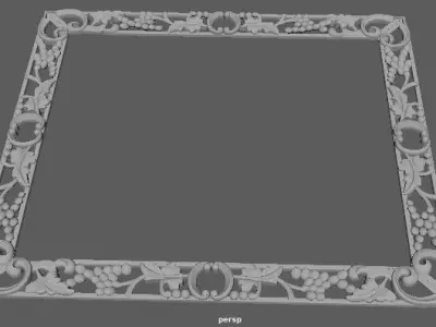 mirror ornate gold frame 3D model 3