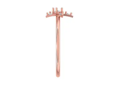 Solitaire Women Light Weight Star Band Ring 3D print model