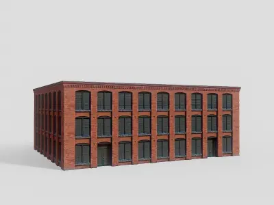 Industrial buildings pack Low-poly 3D model