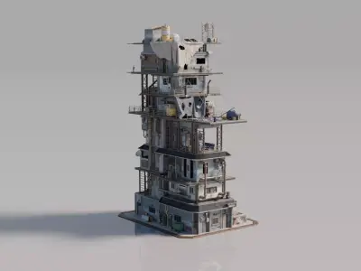 Neighborhood tower Building 3 3D model